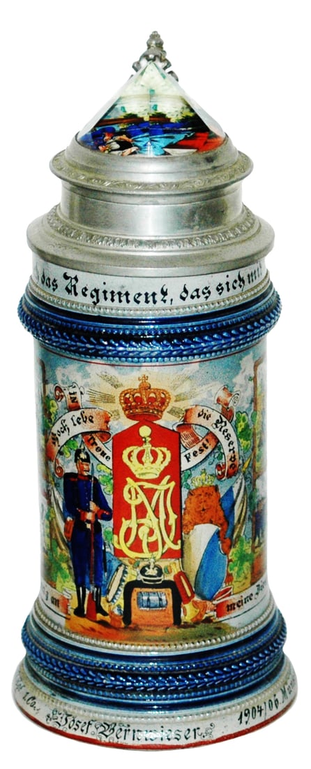 Regimental 1 Inft 1 Co Stein w Prism Lid (1 of 5)