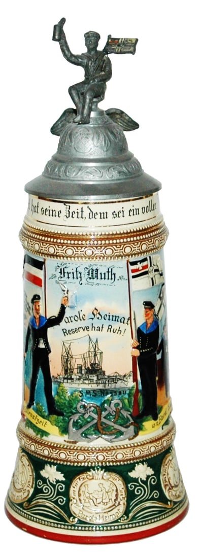 Regimental 1L Naval SMS Nassau 1913 Stein (1 of 5)