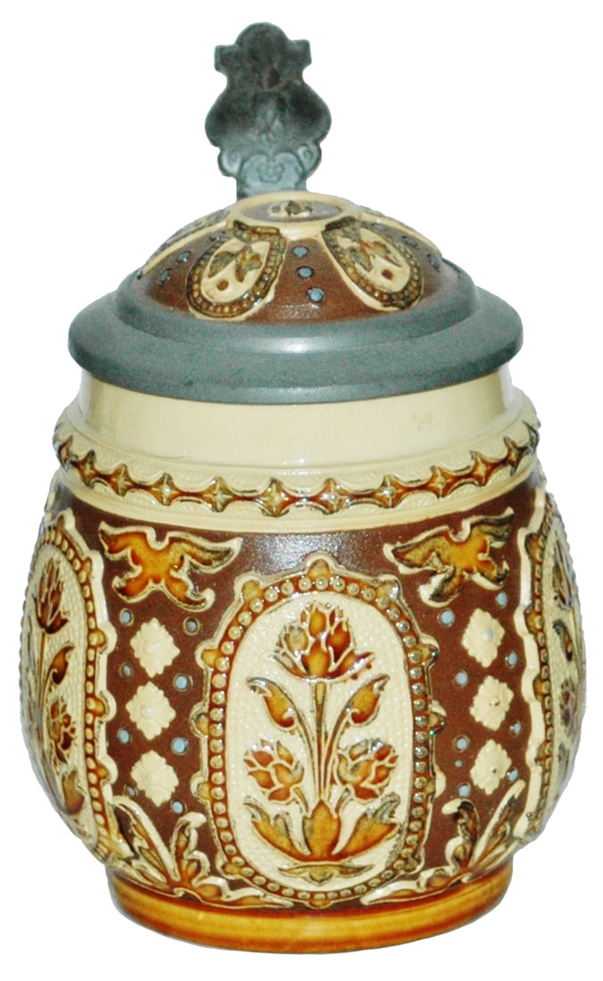 Mint. Mettlach Mosaic Floral Design 3/10L Stein (1 of 2)