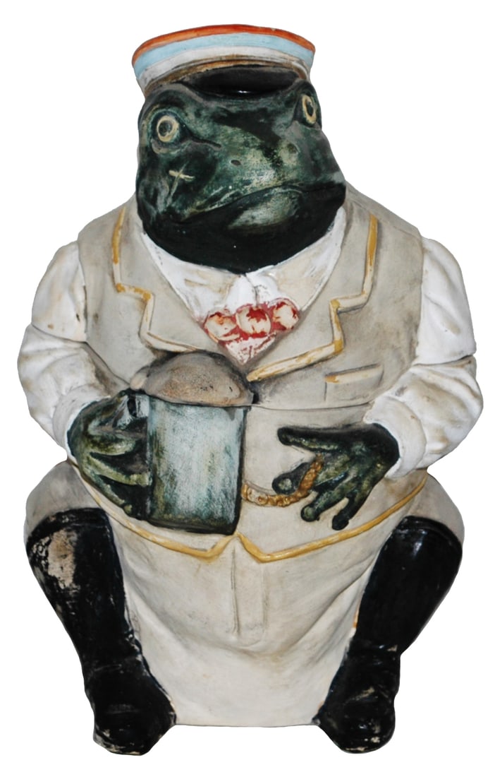 Frat Dueling Student Frog Terracotta Tobacco Jar (1 of 4)