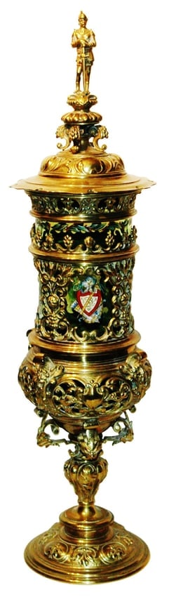 22-1/2" Impressive Pokal Enamel Shields & Floral (1 of 4)