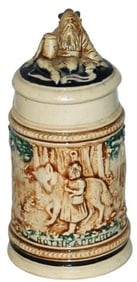 Little Red Riding Hood Stein w Dwarf Figural Lid
