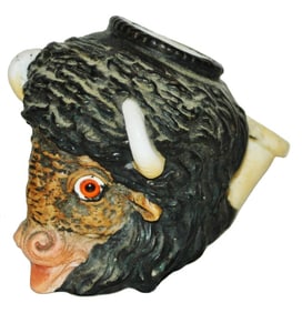 Bison Bohne Porcelain Character Pipe