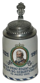 90th Birthday of Prince of Bavaria Stoneware Stein