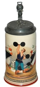 Sports Weightlifter Stein w Matched Relief Lid