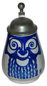 Franz Ringer Stoneware Stein Face on Rounded Body