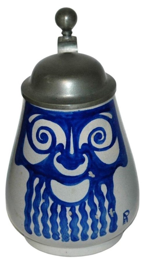 Franz Ringer Stoneware Stein Face on Rounded Body (1 of 4)