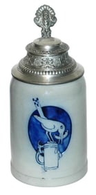 Franz Ringer Bird on Stein Impressed Stoneware