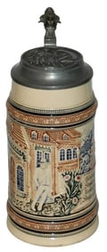 1L Stein of Man, Building & Verse w Fancy Lid