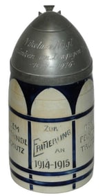 Artillery Shell Character Stein w Engraved Lid