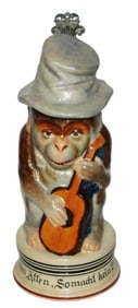Monkey w Guitar & Hat Character Stein