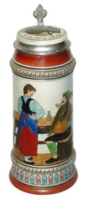 1-1/4L Barmaid Serves Alpine Man Stein