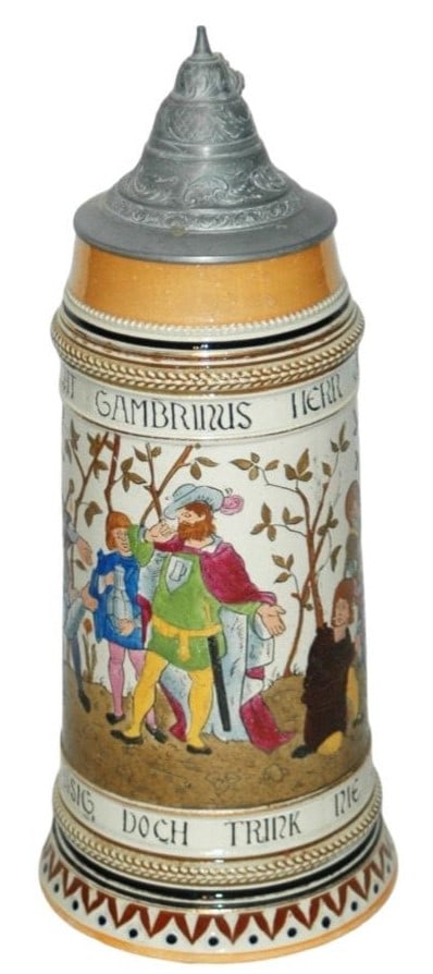 1-1/4L Gambrinus in Beer Garden Etched Stein (1 of 4)