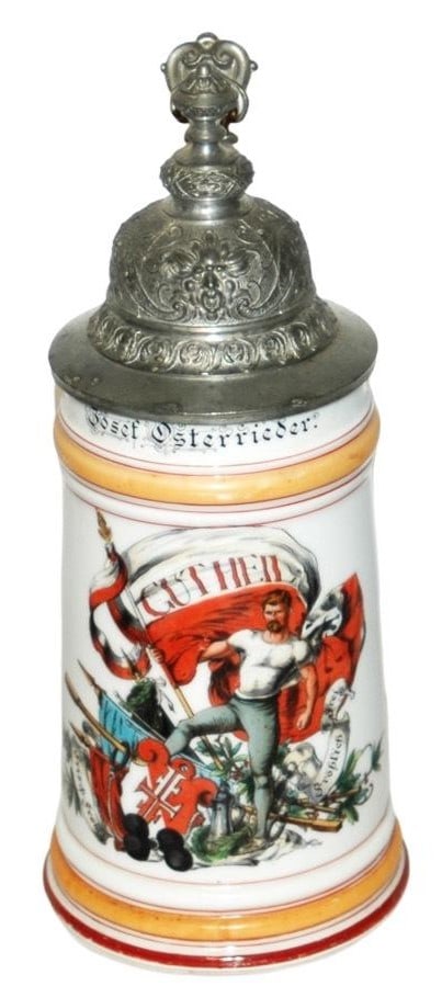 4F Turner Man w Flag & Shield  Stein w Litho (1 of 3)