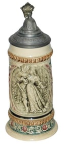 Trumpeter Couple & Floral Diesinger Stein