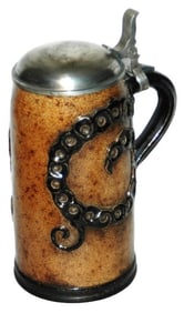 1L Art Nouveau Stoneware Relief Stein