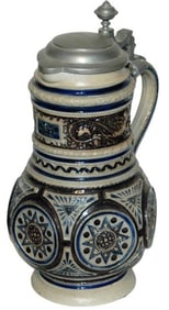2L Stoneware Star Design in Panels Stein
