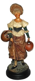 JM Terracotta 17" Woman w Basket Figure