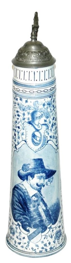 Royal Bonn 17" Stein w Cavalier & Knights Armor (1 of 4)