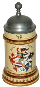 Mettlach Van Hauten Dueling Frat Student Stein