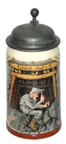 Mettlach Miner Working at a Mine Stein