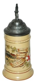 Mettlach Van Hauten Village Scene & Verse Stein