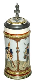Mettlach Stein Military Uniforms of Many Centuries