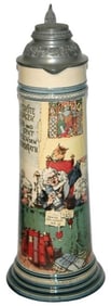 4L Mettlach Schlitt Comical Drunk Judges Stein
