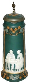 1-1/4L Three Panels of Couples Cameo Stein w Inlay