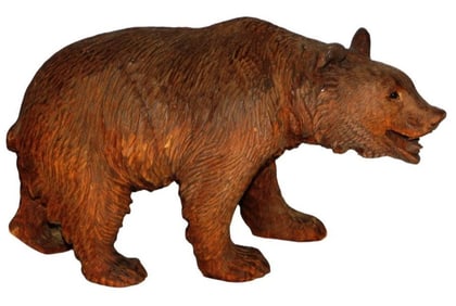 Black Forest Carved Wood Bear Figure