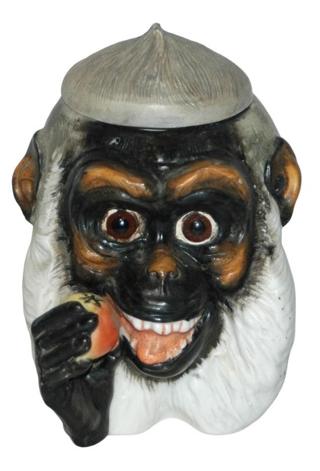 Monkey Eating Fruit Bohne Character Tobacco Jar (1 of 4)