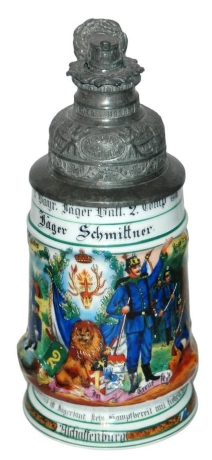 Regimental Jager Stein w Tsacho Helmet Finial (1 of 5)