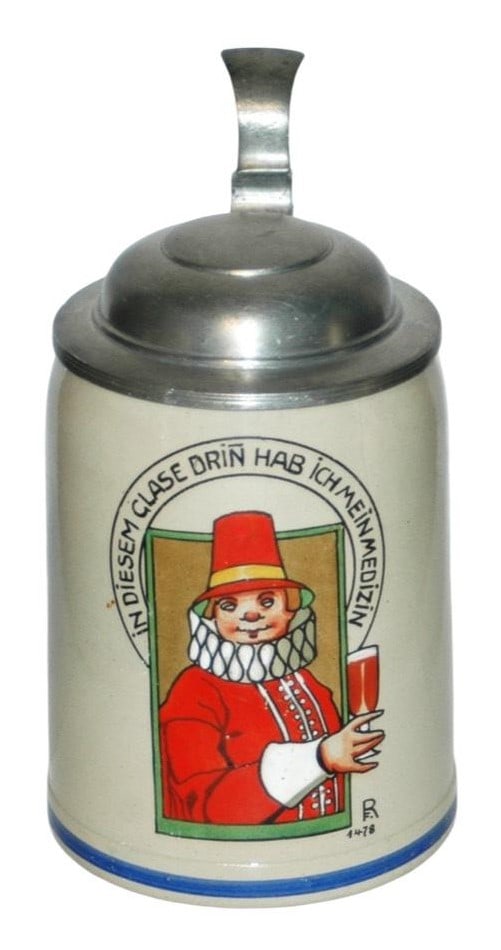 Franz Ringer Man w Pilsner Glass Stoneware Stein (1 of 3)