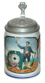 Target Shooting Stein w Matched Target Lid