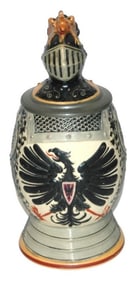 Knight in Armor Character Stein w Figural Handle