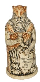 Old German wears Bear Skin Character Stein