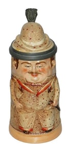 Diesinger Man w Cane Character Stein w Measles