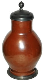 2L Bunzlau Stoneware c.1780 Bulbous Stein