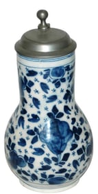 1L Frankfurt Faience Stein c,1700 Blue Floral