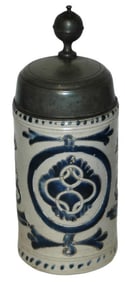 Westerwald Scratch Floral Stoneware Stein c.1780