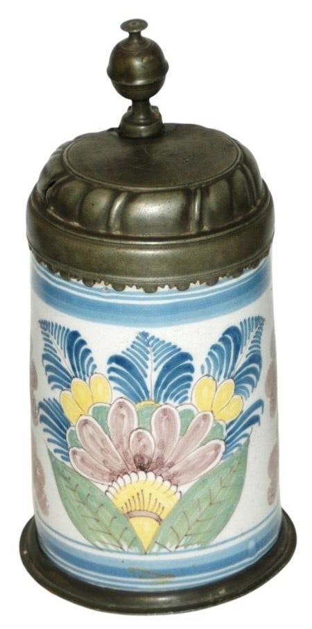 Bayreuth Faience Floral Design  c.1780 Stein (1 of 5)