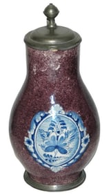 1-1/4L Nurnberg Faience Floral & Manganese Stein