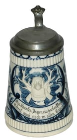 Klammerth Faience Stein w Dog Rifles & Hunting Bag