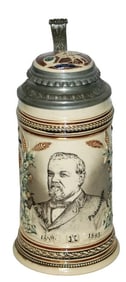 Louis Bergdell Philadelphia Brewery Stein w Lid
