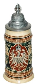 Imperial Eagle Stein w Fancy Relief Lid