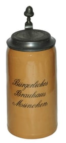 1L Mettlach Burgerliches Brauhaus Brewery Stein