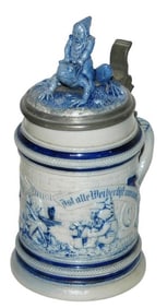 Dwarf Drinking Stein w 3D Dwarf Inlay Lid
