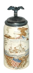Battleship US Maine Eagle & Shield Stein