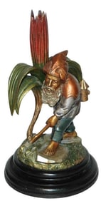 Black Forest Carved Wood Dwarf 12" Painted Figure