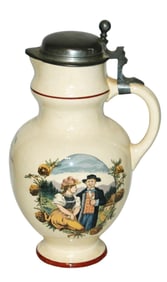 Uncommon 1-1/4L Mettlach Ethnic Couple Stein